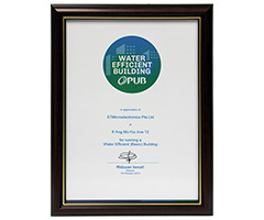 Water efficiency award in Singapore certificate (photo)
